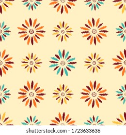 Seamless abstract pattern with the image of a flower ornament.
