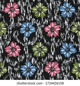 Seamless abstract pattern with the image of a flower ornament.
