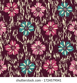 Seamless abstract pattern with the image of a flower ornament.
