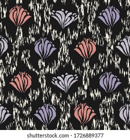Seamless abstract pattern with the image of a flower ornament.
