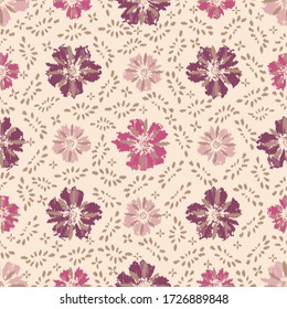 Seamless abstract pattern with the image of a flower ornament.
