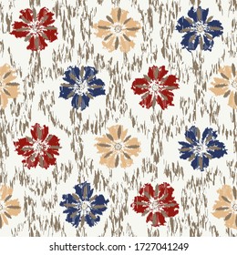 Seamless abstract pattern with the image of a flower ornament.
