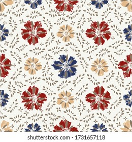 Seamless abstract pattern with the image of a flower ornament.
