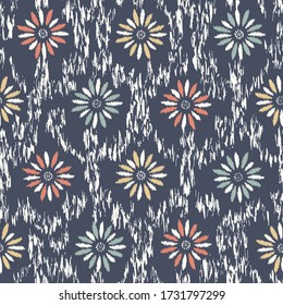 Seamless abstract pattern with the image of a flower ornament.
