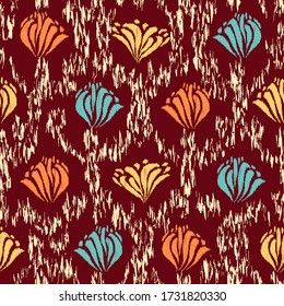 Seamless abstract pattern with the image of a flower ornament.

