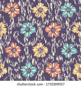Seamless abstract pattern with the image of a flower ornament.
