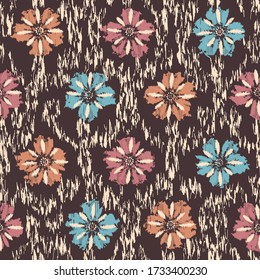 Seamless abstract pattern with the image of a flower ornament.
