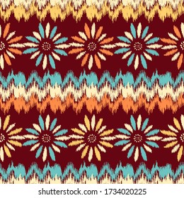 Seamless abstract pattern with the image of a flower ornament.
