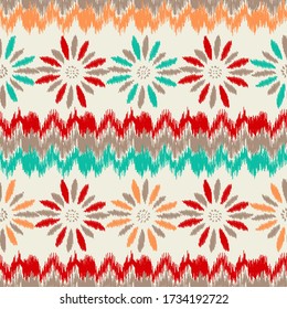 Seamless abstract pattern with the image of a flower ornament.
