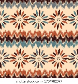 Seamless abstract pattern with the image of a flower ornament.
