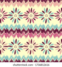Seamless abstract pattern with the image of a flower ornament.
