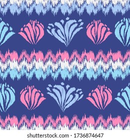 Seamless abstract pattern with the image of a flower ornament.

