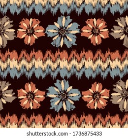 Seamless abstract pattern with the image of a flower ornament.

