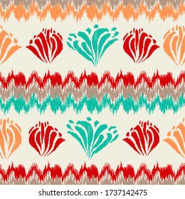 Seamless abstract pattern with the image of a flower ornament.
