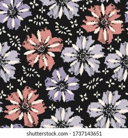 Seamless abstract pattern with the image of a flower ornament.
