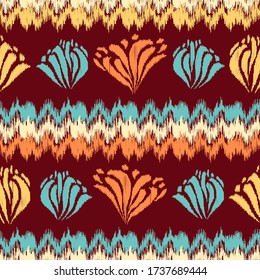 Seamless abstract pattern with the image of a flower ornament.
