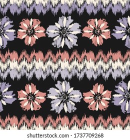 Seamless abstract pattern with the image of a flower ornament.
