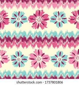 Seamless abstract pattern with the image of a flower ornament.
