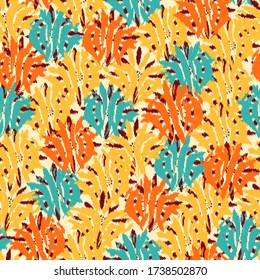Seamless abstract pattern with the image of a flower ornament.
