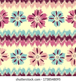 Seamless abstract pattern with the image of a flower ornament.
