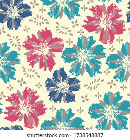 Seamless abstract pattern with the image of a flower ornament.
