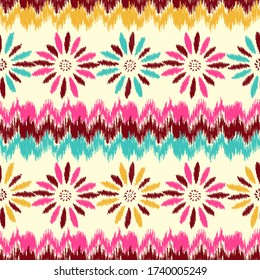 Seamless abstract pattern with the image of a flower ornament.
