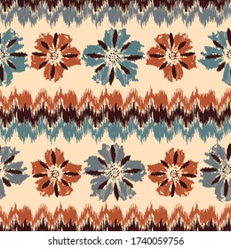 Seamless abstract pattern with the image of a flower ornament.
