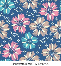 Seamless abstract pattern with the image of a flower ornament.
