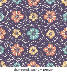 Seamless abstract pattern with the image of a flower ornament.
