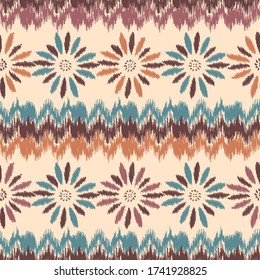 Seamless abstract pattern with the image of a flower ornament.
