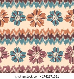 Seamless abstract pattern with the image of a flower ornament.
