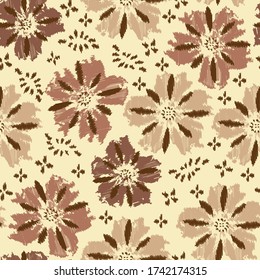 Seamless abstract pattern with the image of a flower ornament.
