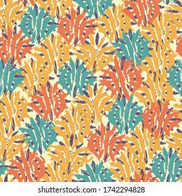 Seamless abstract pattern with the image of a flower ornament.
