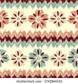 Seamless abstract pattern with the image of a flower ornament.
