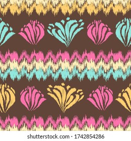 Seamless abstract pattern with the image of a flower ornament.

