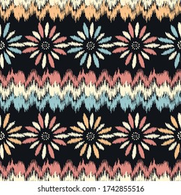 Seamless abstract pattern with the image of a flower ornament.
