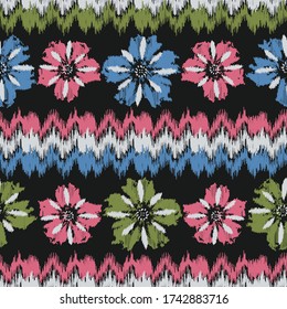 Seamless abstract pattern with the image of a flower ornament.
