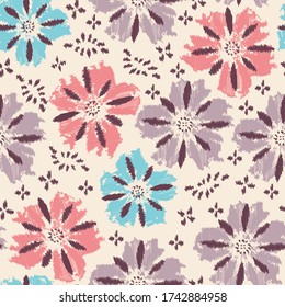 Seamless abstract pattern with the image of a flower ornament.
