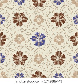 Seamless abstract pattern with the image of a flower ornament.
