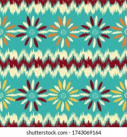 Seamless abstract pattern with the image of a flower ornament.
