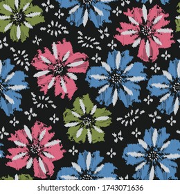 Seamless abstract pattern with the image of a flower ornament.
