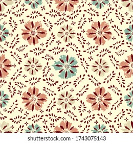 Seamless abstract pattern with the image of a flower ornament.
