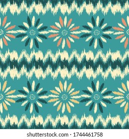 Seamless abstract pattern with the image of a flower ornament.
