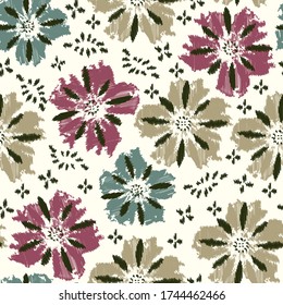 Seamless abstract pattern with the image of a flower ornament.
