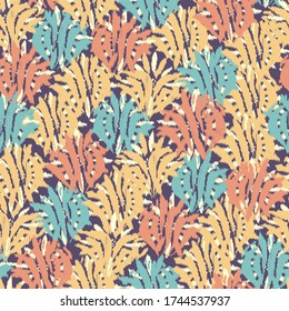 Seamless abstract pattern with the image of a flower ornament.
