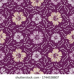 Seamless abstract pattern with the image of a flower ornament.

