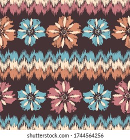 Seamless abstract pattern with the image of a flower ornament.

