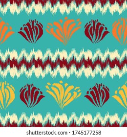 Seamless abstract pattern with the image of a flower ornament.
