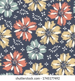 Seamless abstract pattern with the image of a flower ornament.
