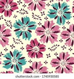Seamless abstract pattern with the image of a flower ornament.
